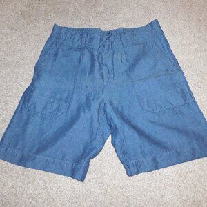 Ermenegildo Zegna blue linen designer drawstring shorts - large EU 50 - 34 waist